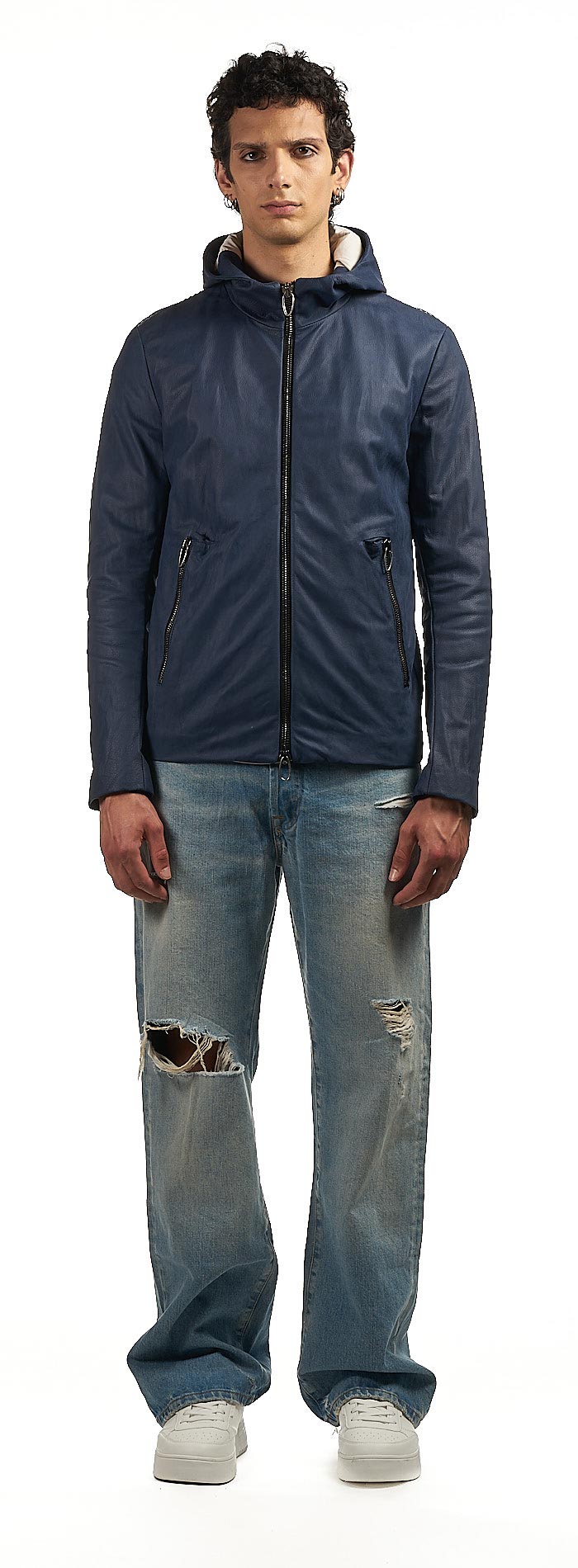 DANIELE BASTA LEATHER AND SILVER JACKET 